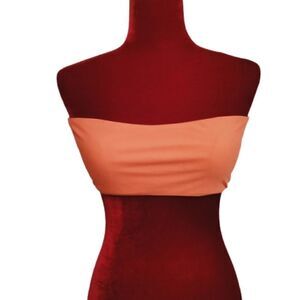 Ruuhee Bathing Suit Top SZ M Orange Strapless TOP ONLY NWT